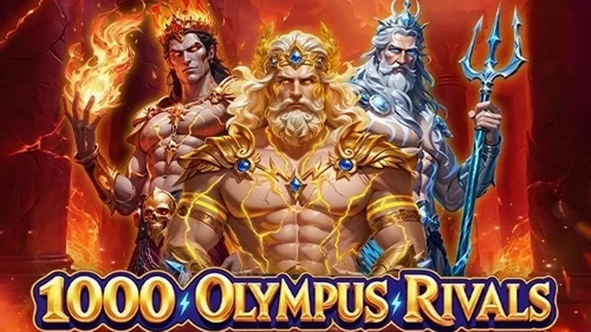 Tampilan visual epik dari slot 1000 Olympus Rivals dengan latar belakang gunung mitologi.